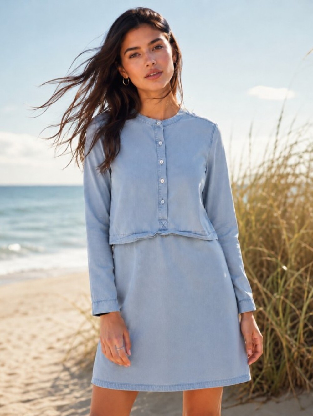 Splendid Shirt Mini Dress Denim Color Size Small